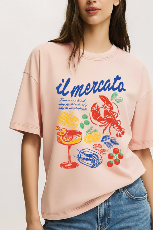 The Market Lobster Coastal Graphic Women's Comfort Tee
