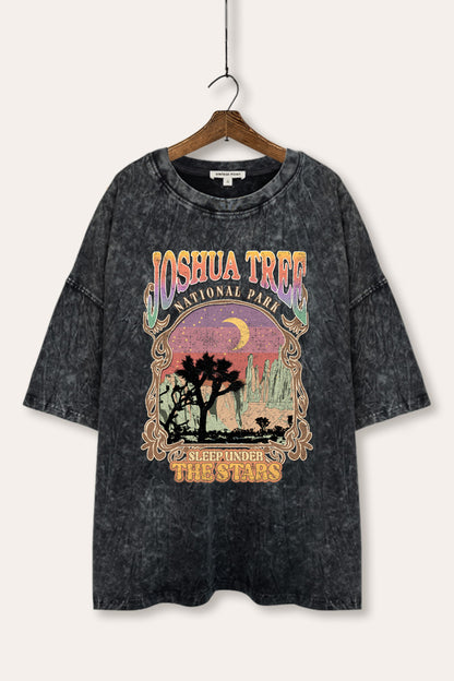 Joshua Tree Desert Stars Graphic Mineral Wash Oversized Tee