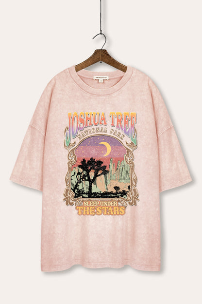 Joshua Tree Desert Stars Graphic Mineral Wash Oversized Tee