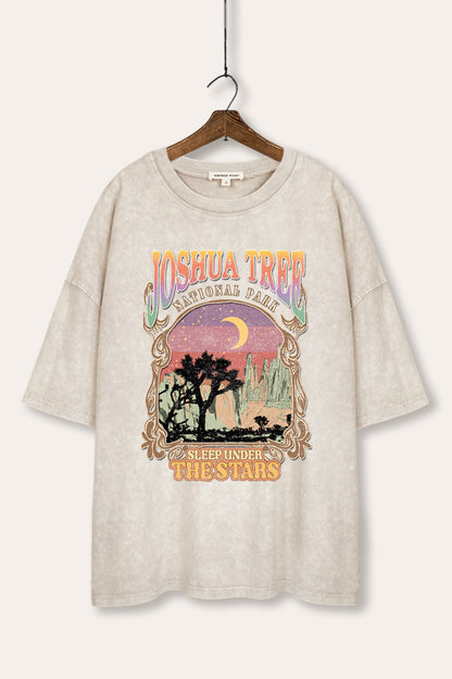 Joshua Tree Desert Stars Graphic Mineral Wash Oversized Tee