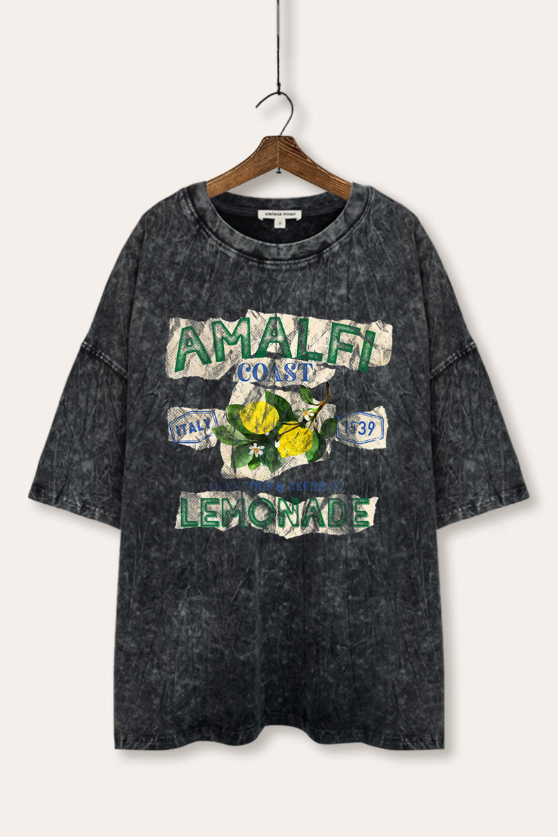 "amalfi coast lemonade" oversized mineral wash graphic tee