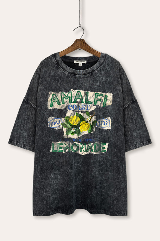 "amalfi coast lemonade" oversized mineral wash graphic tee