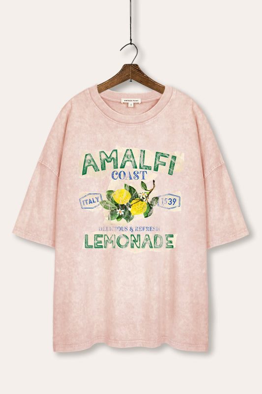 "amalfi coast lemonade" oversized mineral wash graphic tee