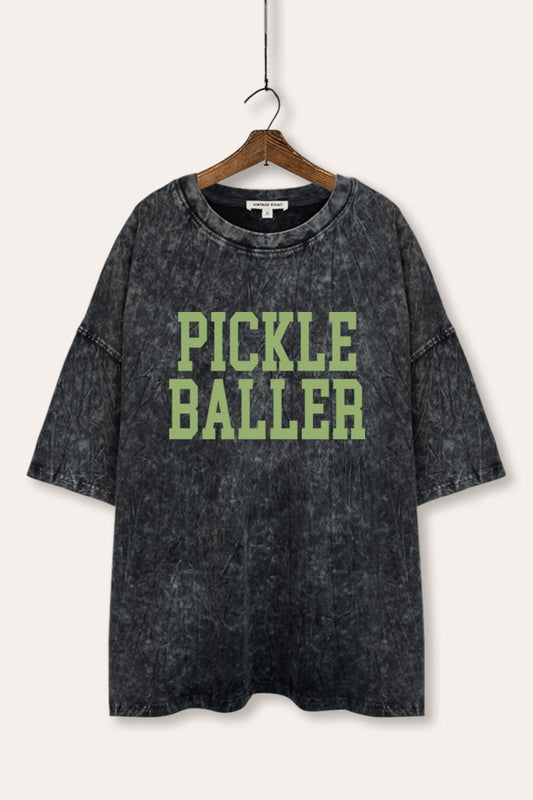 "pickle baller" mineral wash oversized graphic tee