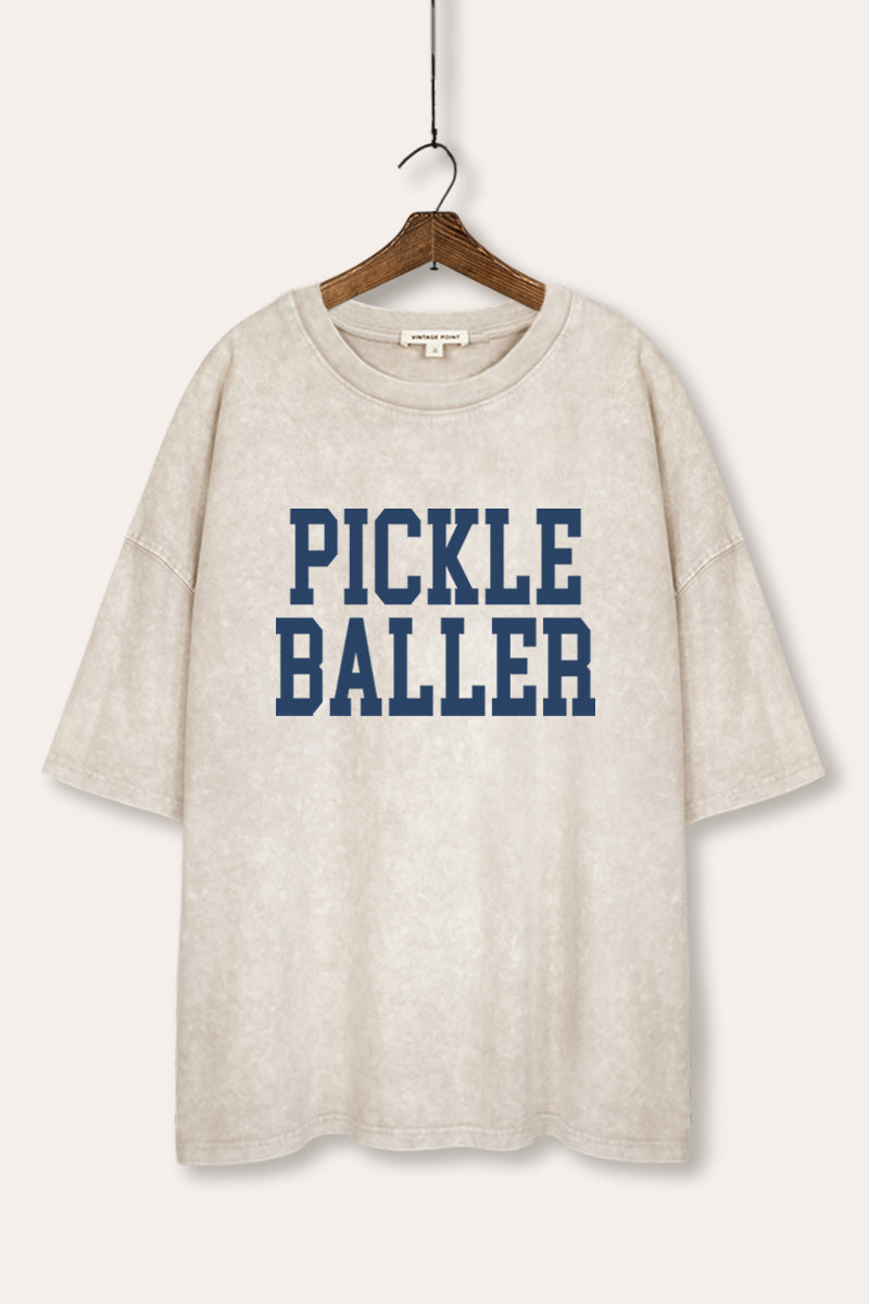 "pickle baller" mineral wash oversized graphic tee