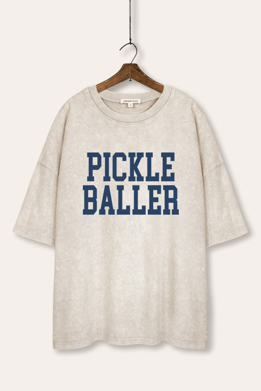 "pickle baller" mineral wash oversized graphic tee