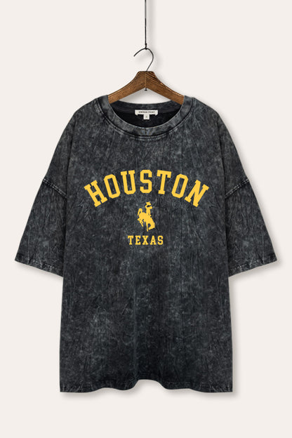 Houston Texas Rodeo Graphic Mineral Wash Oversized Tee