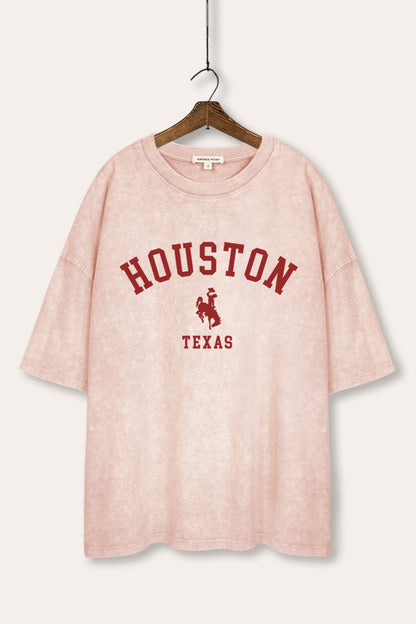 Houston Texas Rodeo Graphic Mineral Wash Oversized Tee
