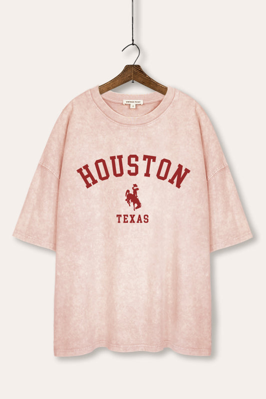 houston texas rodeo graphic mineral wash oversized tee