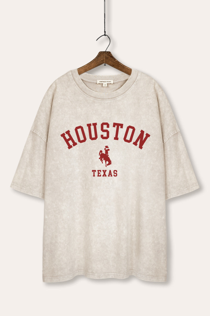houston texas rodeo graphic mineral wash oversized tee
