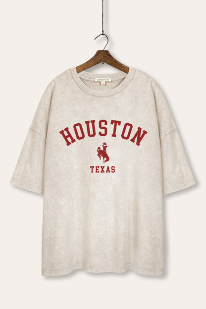 Houston Texas Rodeo Graphic Mineral Wash Oversized Tee