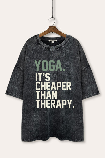 Yoga Therapy Graphic Mineral Wash Oversized Tee