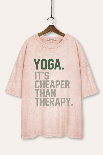 Yoga Therapy Graphic Mineral Wash Oversized Tee