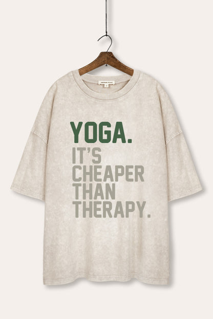 Yoga Therapy Graphic Mineral Wash Oversized Tee