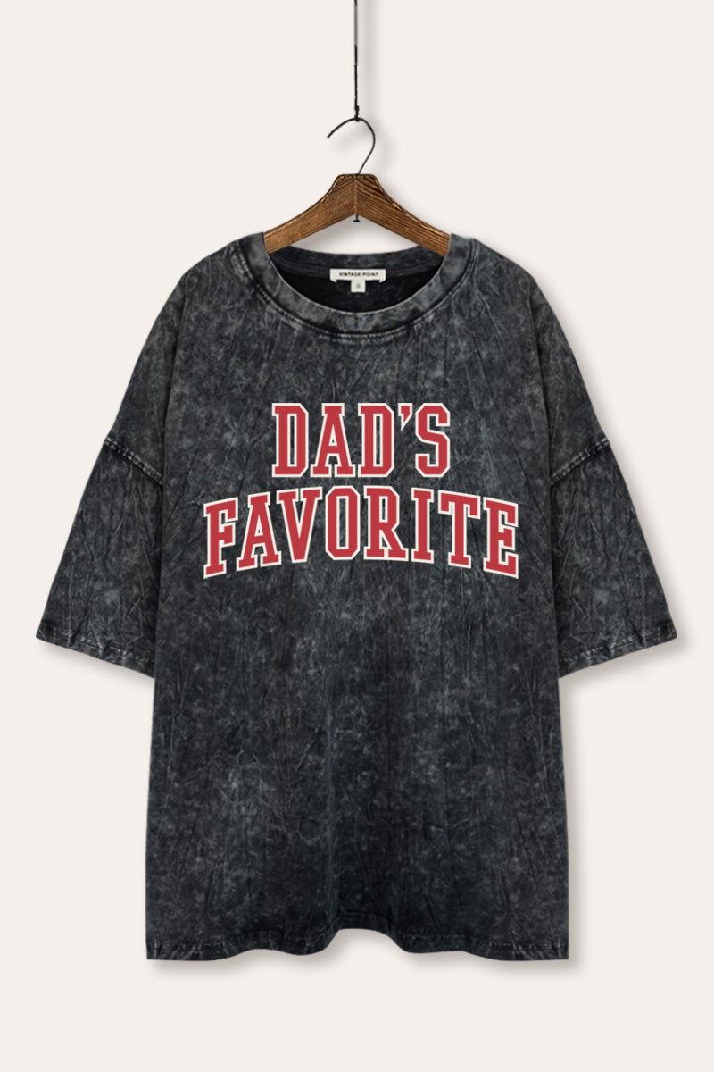 "dad's favorite" graphic mineral wash oversized tee