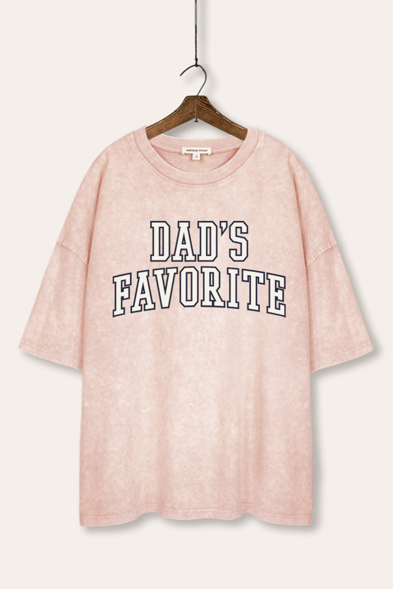 "dad's favorite" graphic mineral wash oversized tee
