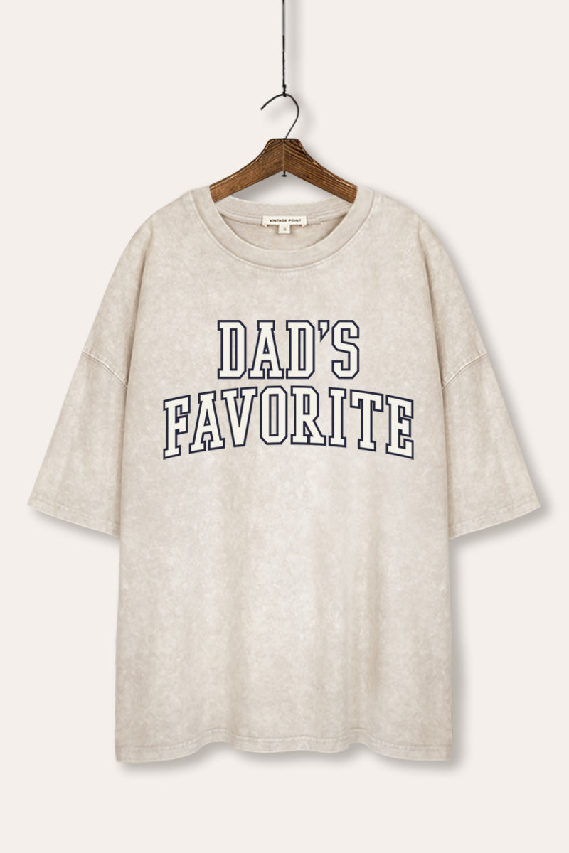 "dad's favorite" graphic mineral wash oversized tee