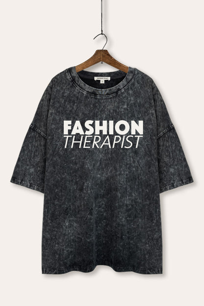 Fashion Therapist Graphic Mineral Wash Oversized Tee