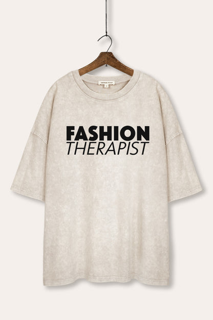 Fashion Therapist Graphic Mineral Wash Oversized Tee