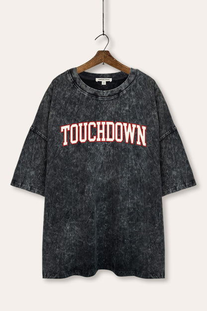 Touchdown Collegiate Sports Graphic Mineral Wash Oversized Tee