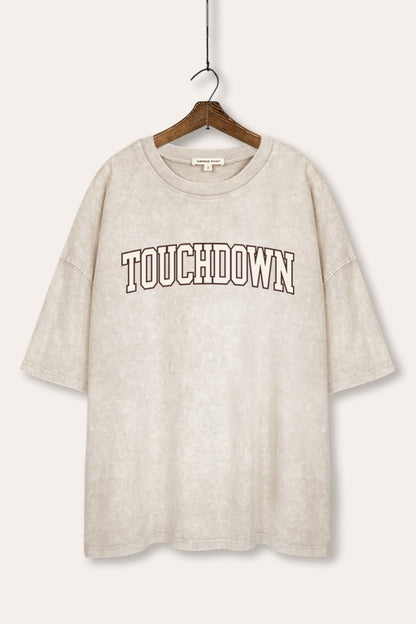 Touchdown Collegiate Sports Graphic Mineral Wash Oversized Tee