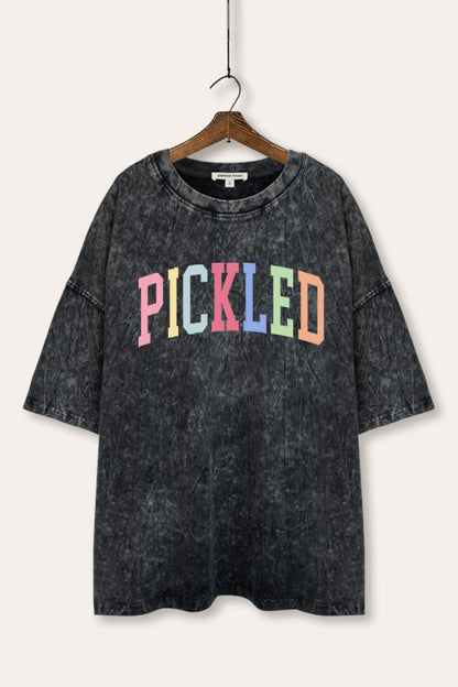 Pickled Colorful Sports Graphic Mineral Wash Oversized Tee