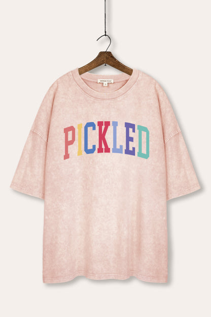 Pickled Colorful Sports Graphic Mineral Wash Oversized Tee