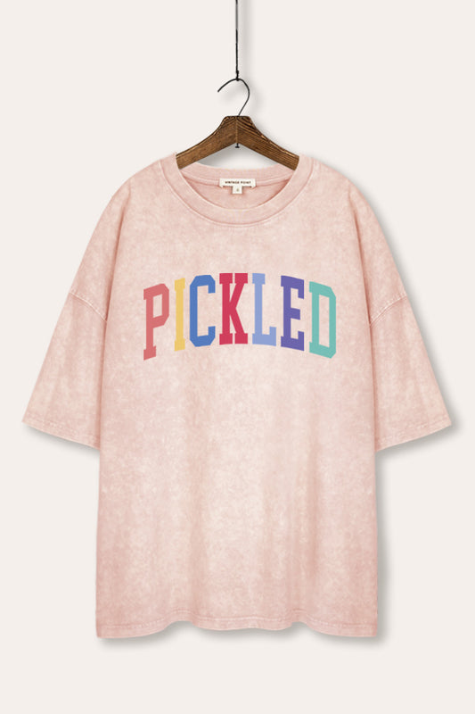 Pickled Colorful Sports Graphic Mineral Wash Oversized Tee