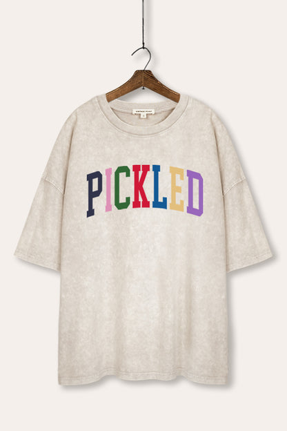 Pickled Colorful Sports Graphic Mineral Wash Oversized Tee