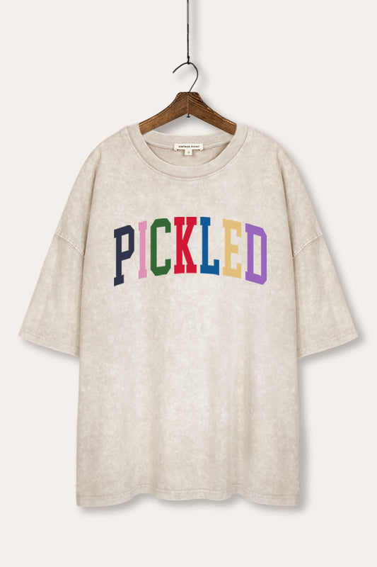 Pickled Colorful Sports Graphic Mineral Wash Oversized Tee
