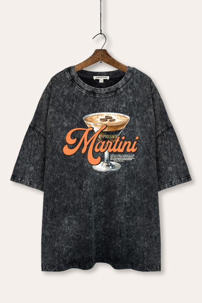 espresso martini graphic mineral wash oversized tee
