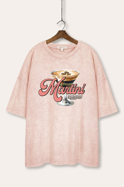 espresso martini graphic mineral wash oversized tee