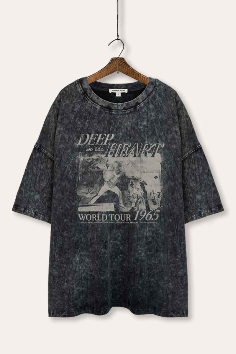 World Tour Music Concert Graphic Mineral Wash Oversized Tee