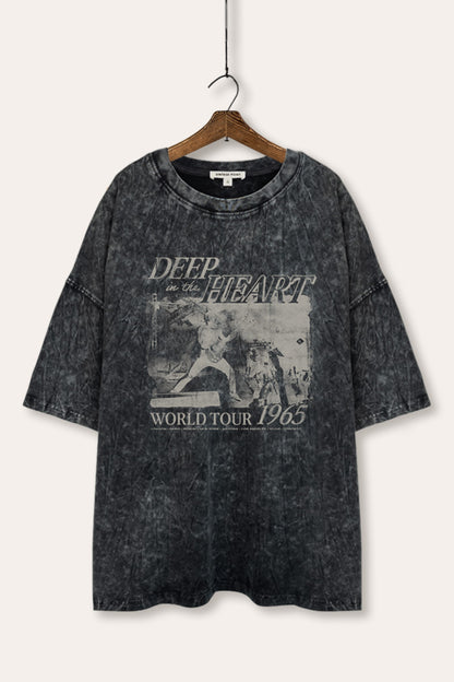 World Tour Music Concert Graphic Mineral Wash Oversized Tee