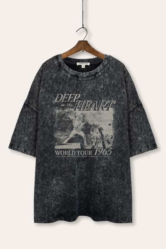 World Tour Music Concert Graphic Mineral Wash Oversized Tee