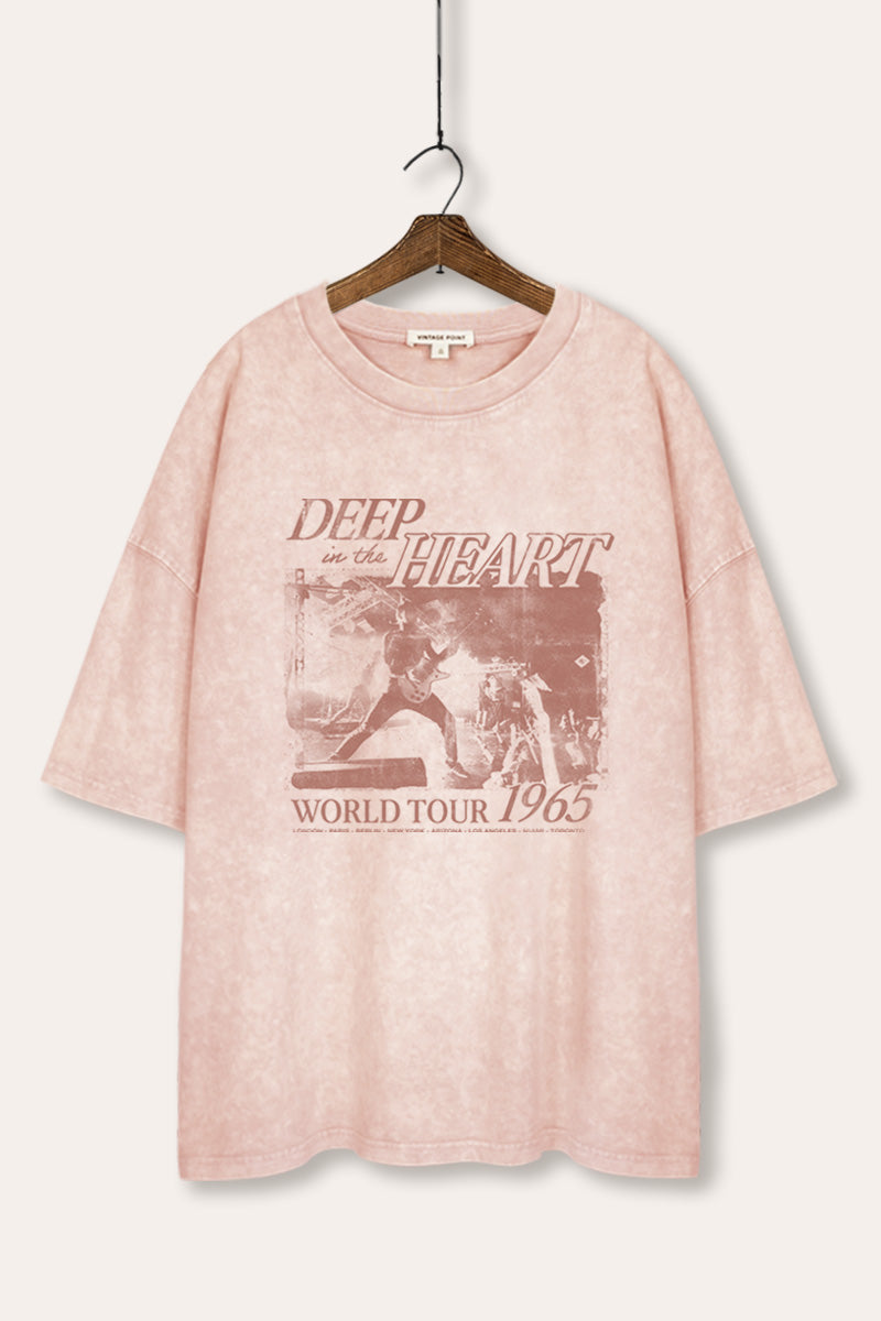 World Tour Music Concert Graphic Mineral Wash Oversized Tee