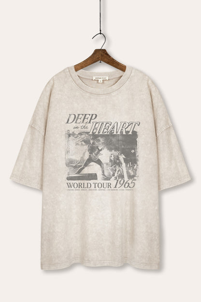 World Tour Music Concert Graphic Mineral Wash Oversized Tee