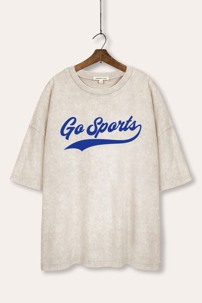 Go Sports Varsity Graphic Mineral Wash Oversized Tee