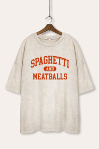 spaghetti & meatballs graphic mineral wash oversized tee