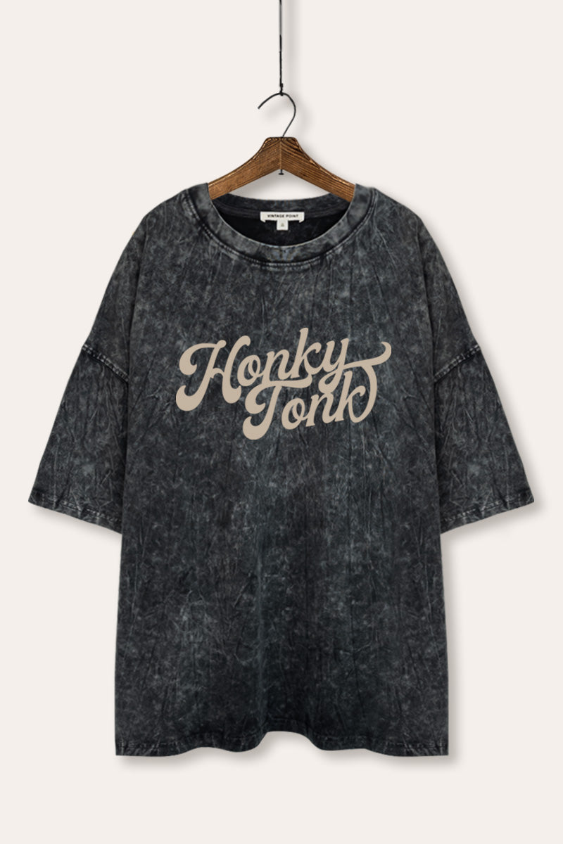 Honky Tonk Graphic Mineral Wash Oversized Tee