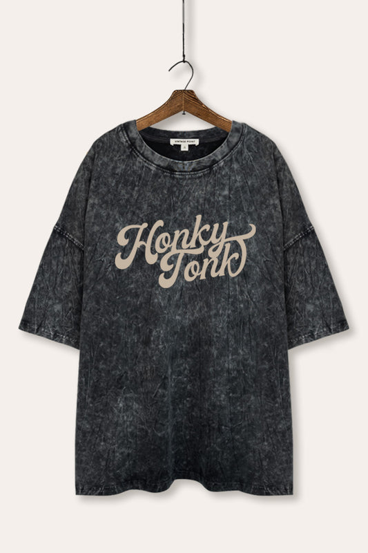 Honky Tonk Graphic Mineral Wash Oversized Tee