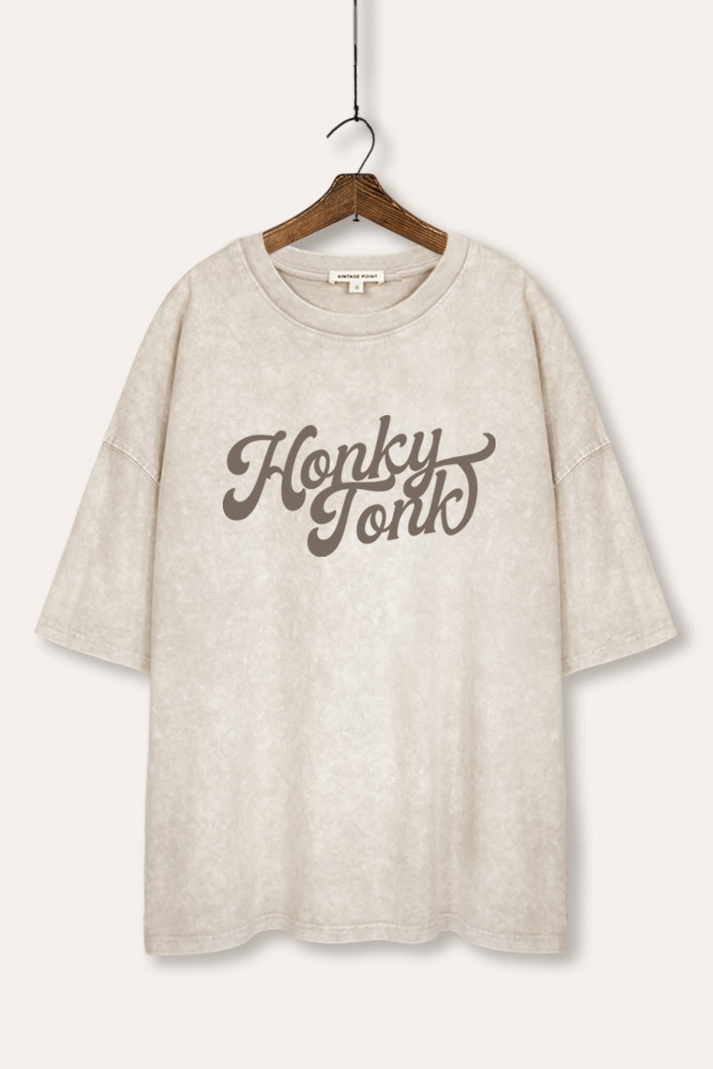 Honky Tonk Graphic Mineral Wash Oversized Tee