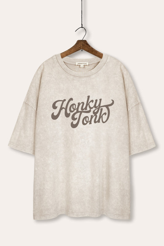 Honky Tonk Graphic Mineral Wash Oversized Tee