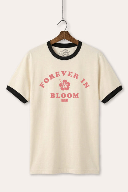 Forever In Bloom Graphic Ringer Tee