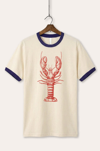 Fresh Lobster Coastal Graphic Ringer Tee