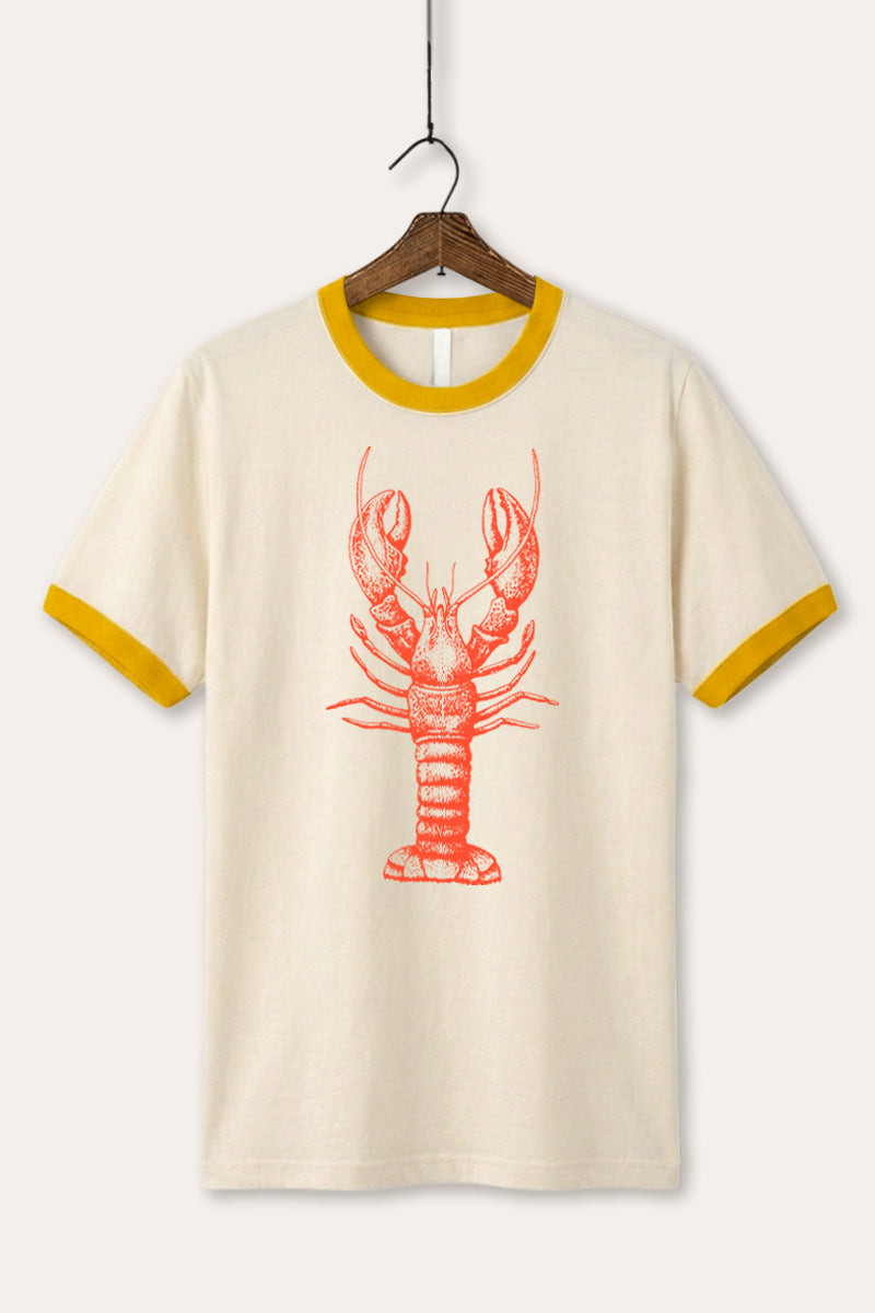 Fresh Lobster Coastal Graphic Ringer Tee