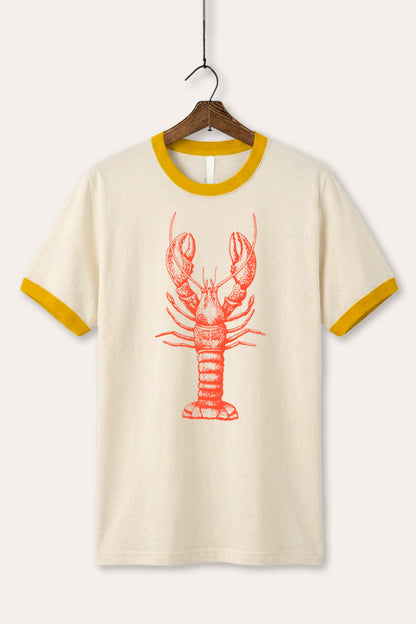 Fresh Lobster Coastal Graphic Ringer Tee