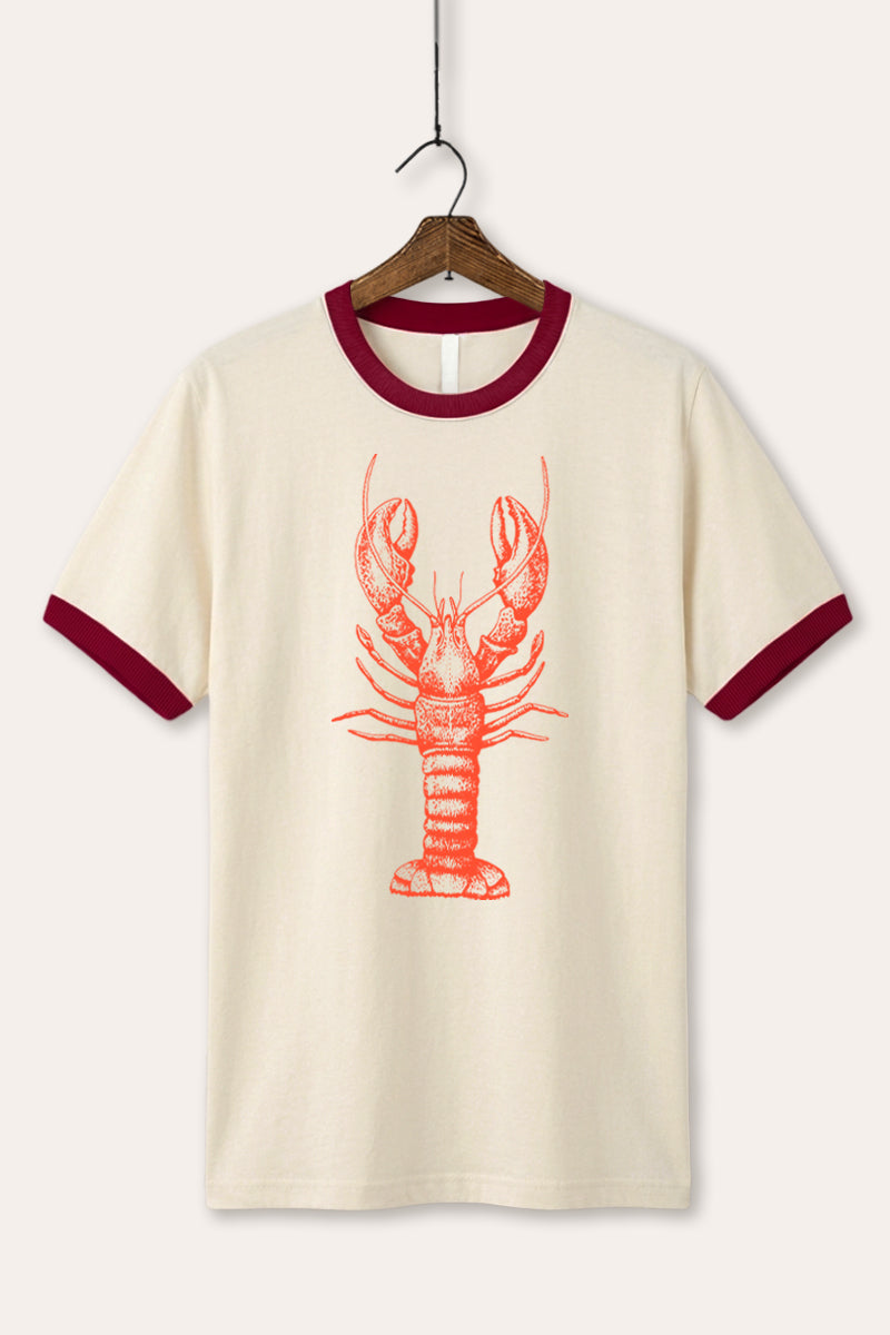 Fresh Lobster Coastal Graphic Ringer Tee