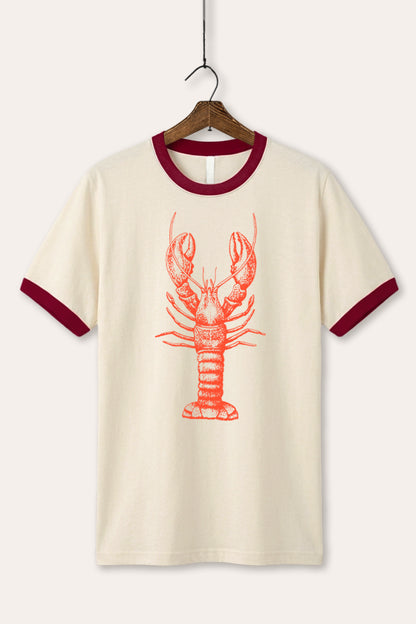 Fresh Lobster Coastal Graphic Ringer Tee