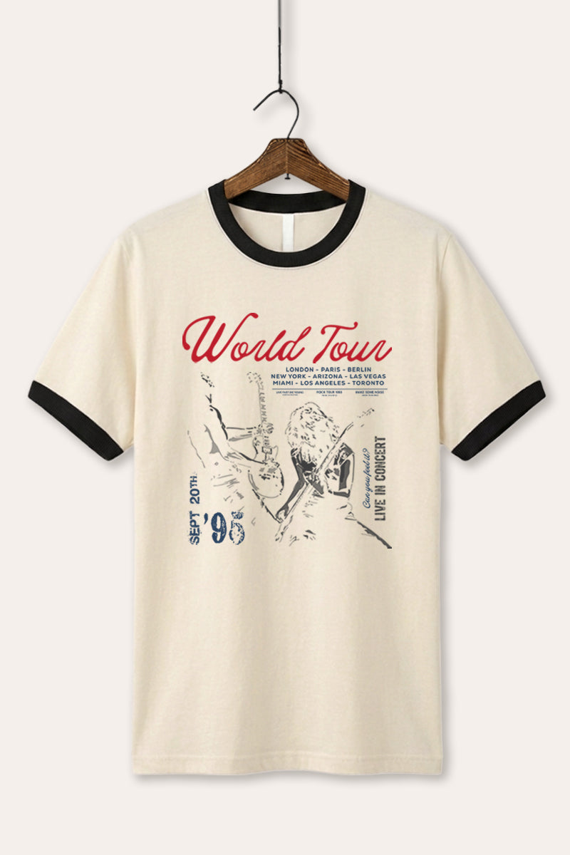 Rock World Tour Graphic Ringer Tee